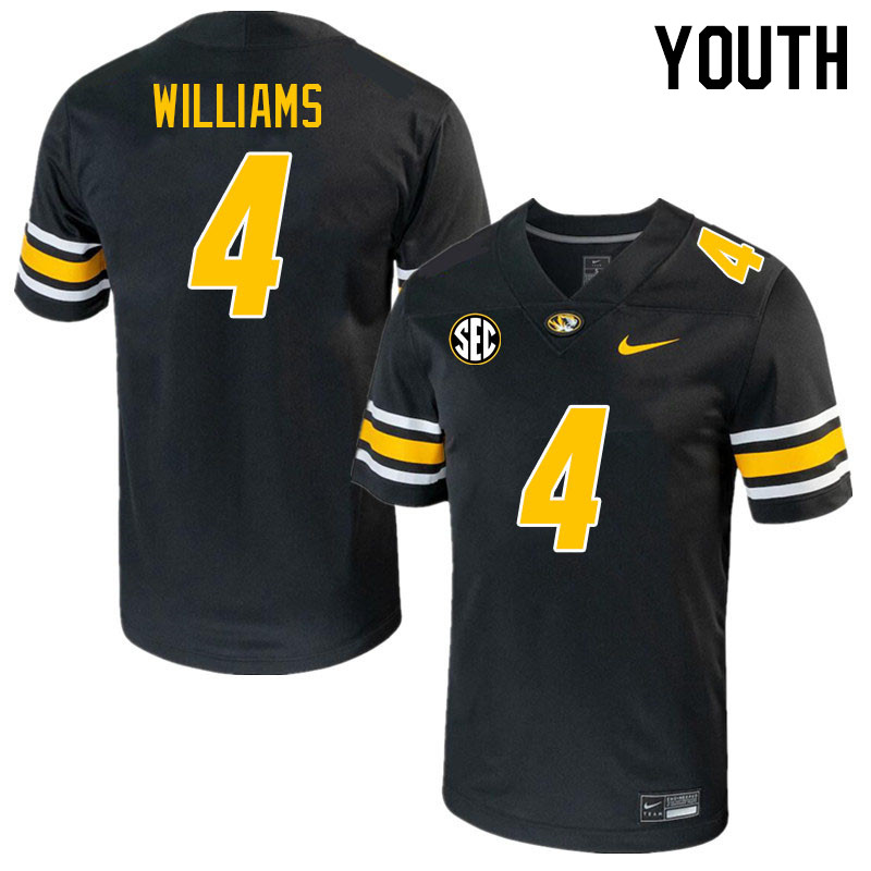 Youth #4 Jalani Williams Missouri Tigers College 2023 Football Stitched Jerseys Sale-Black